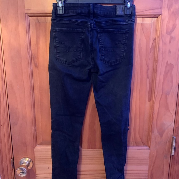 Black American Eagle Size 0 Distressed Skinny Jeggings - Picture 2 of 9